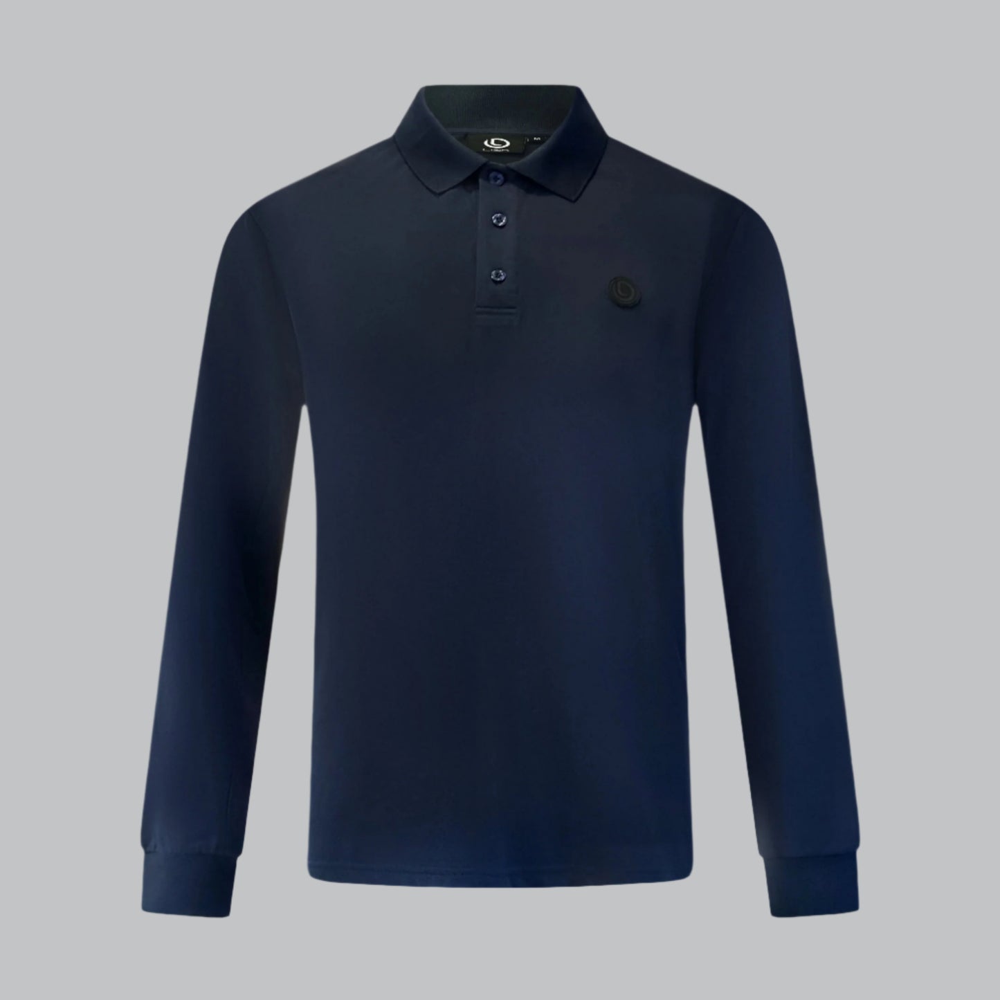 Lisk Classic Golf Long Sleeve Polo (Navy)