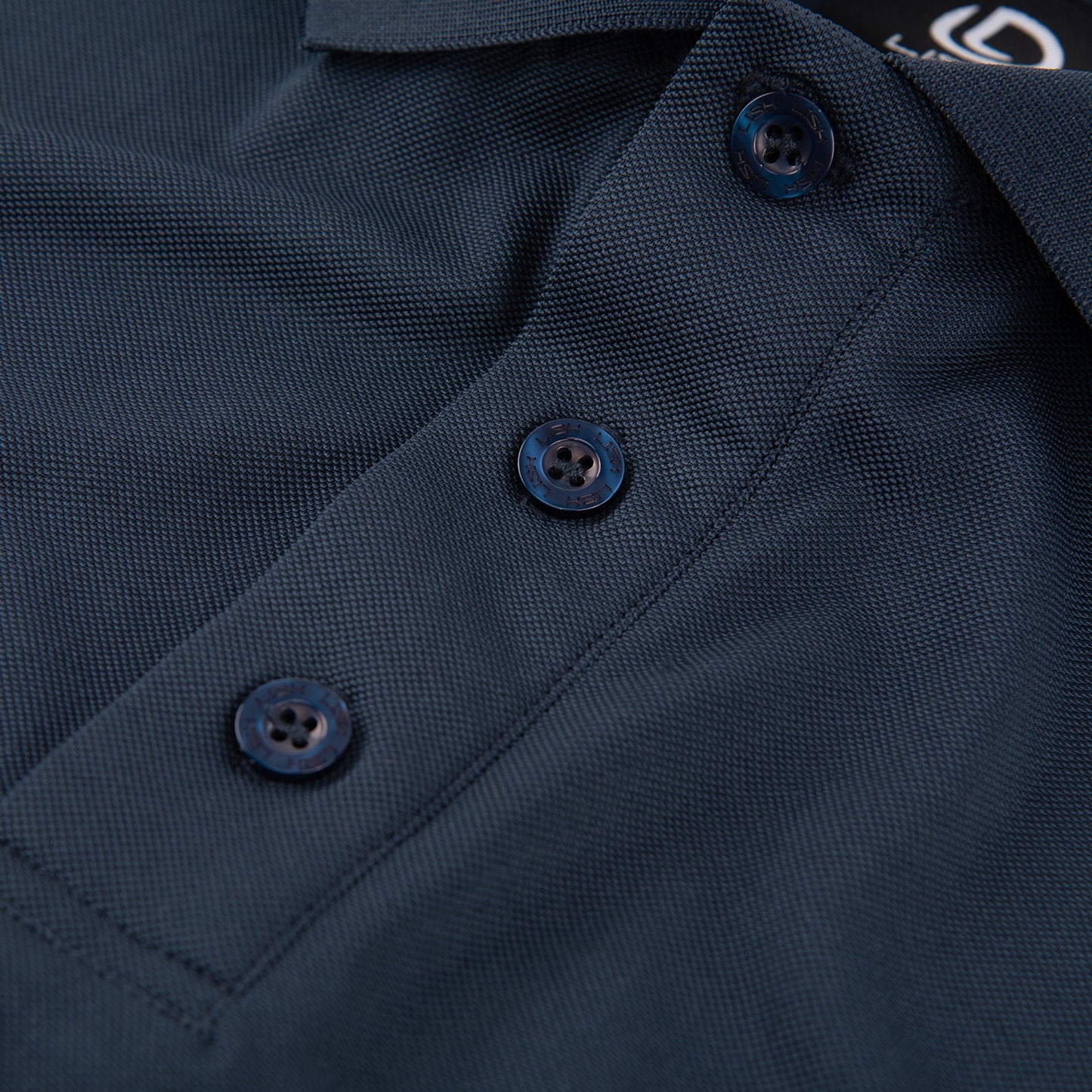 Lisk Classic Golf Long Sleeve Polo (Navy)