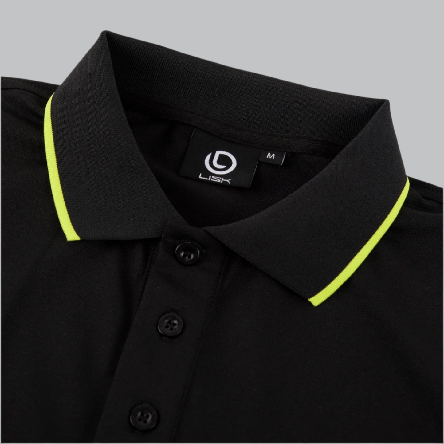 Lisk Classic Golf Polo Shirt (Black/Yellow)