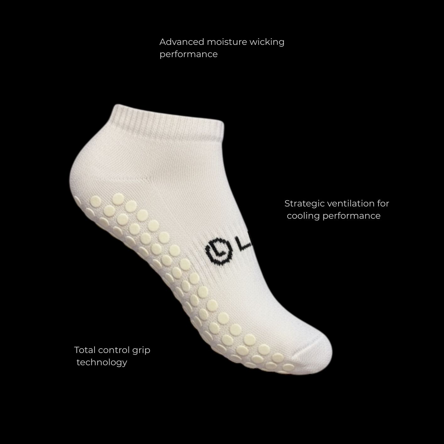 LISK Alpha One Ankle Grip Socks (White)