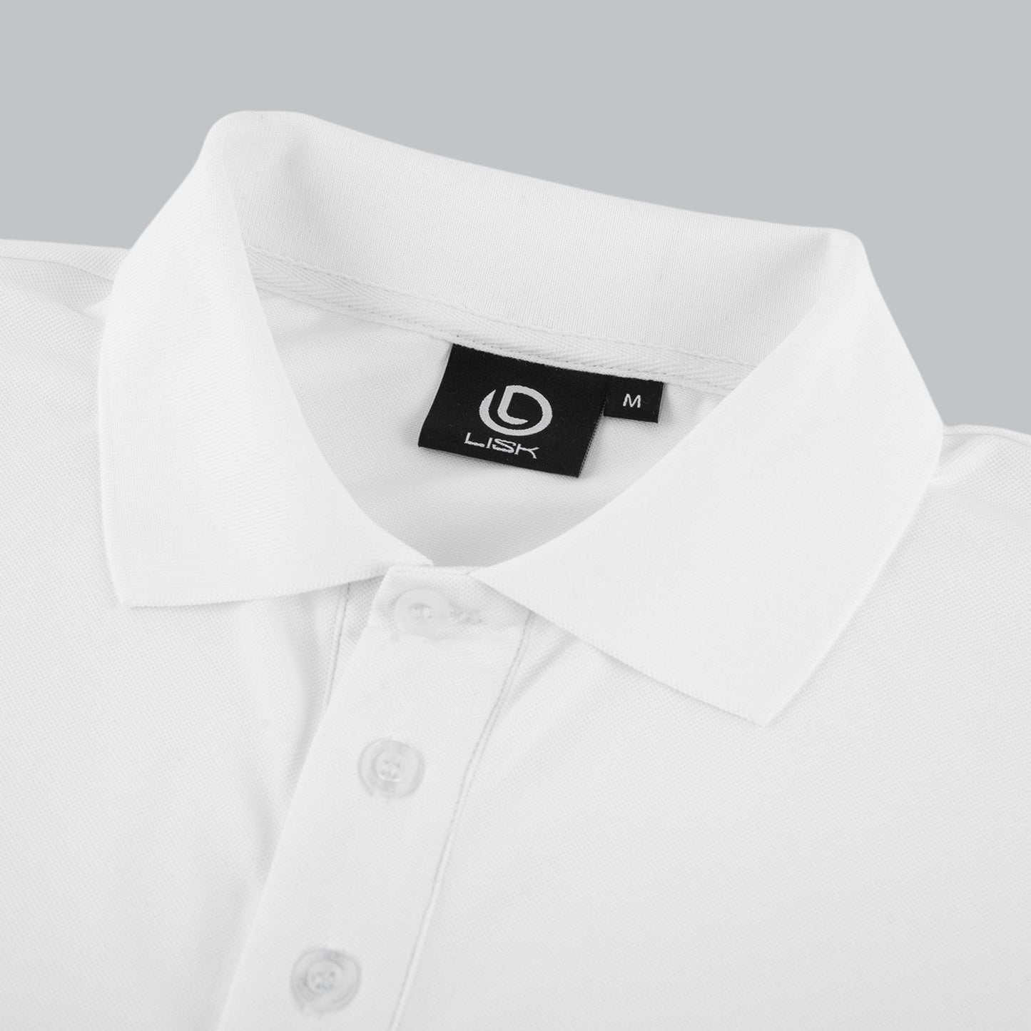 Lisk Classic Golf Long Sleeve Polo (White)
