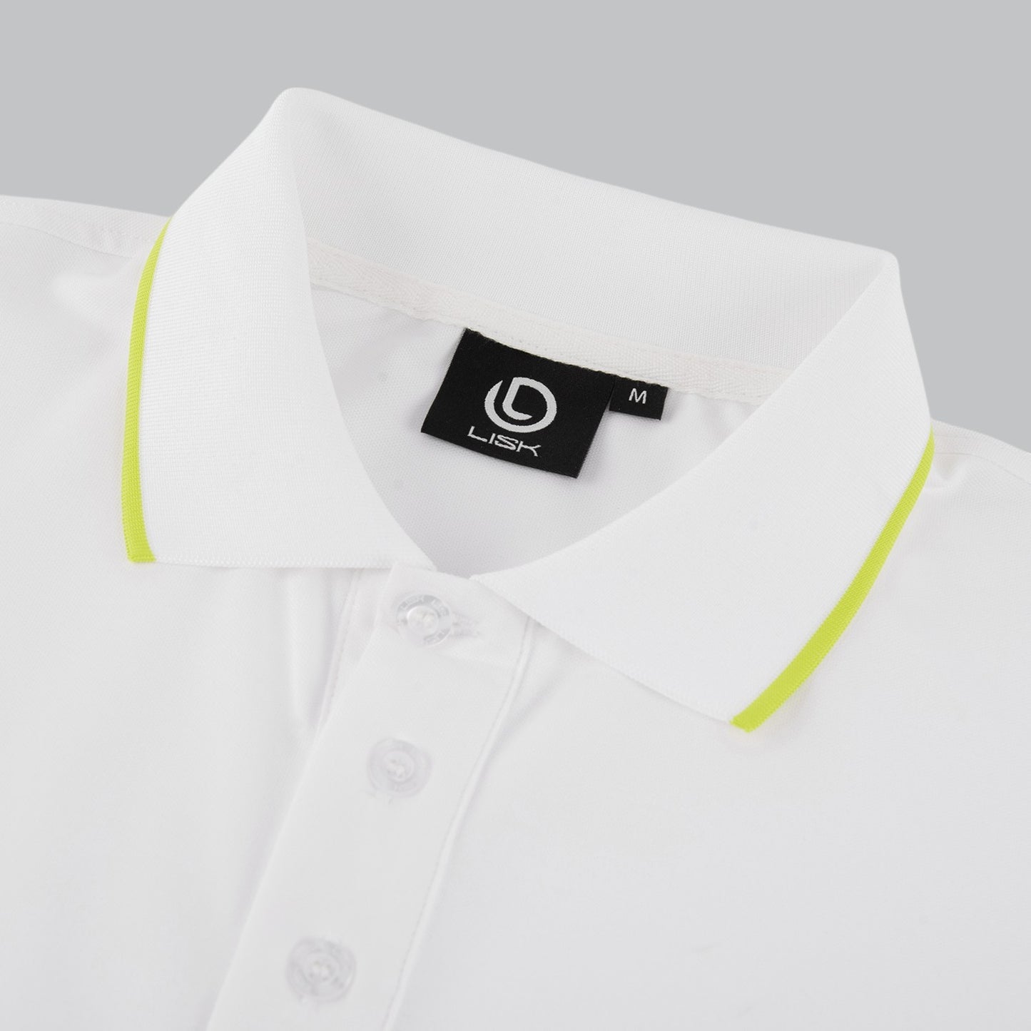 Lisk Classic Golf Polo Shirt (White/Green)