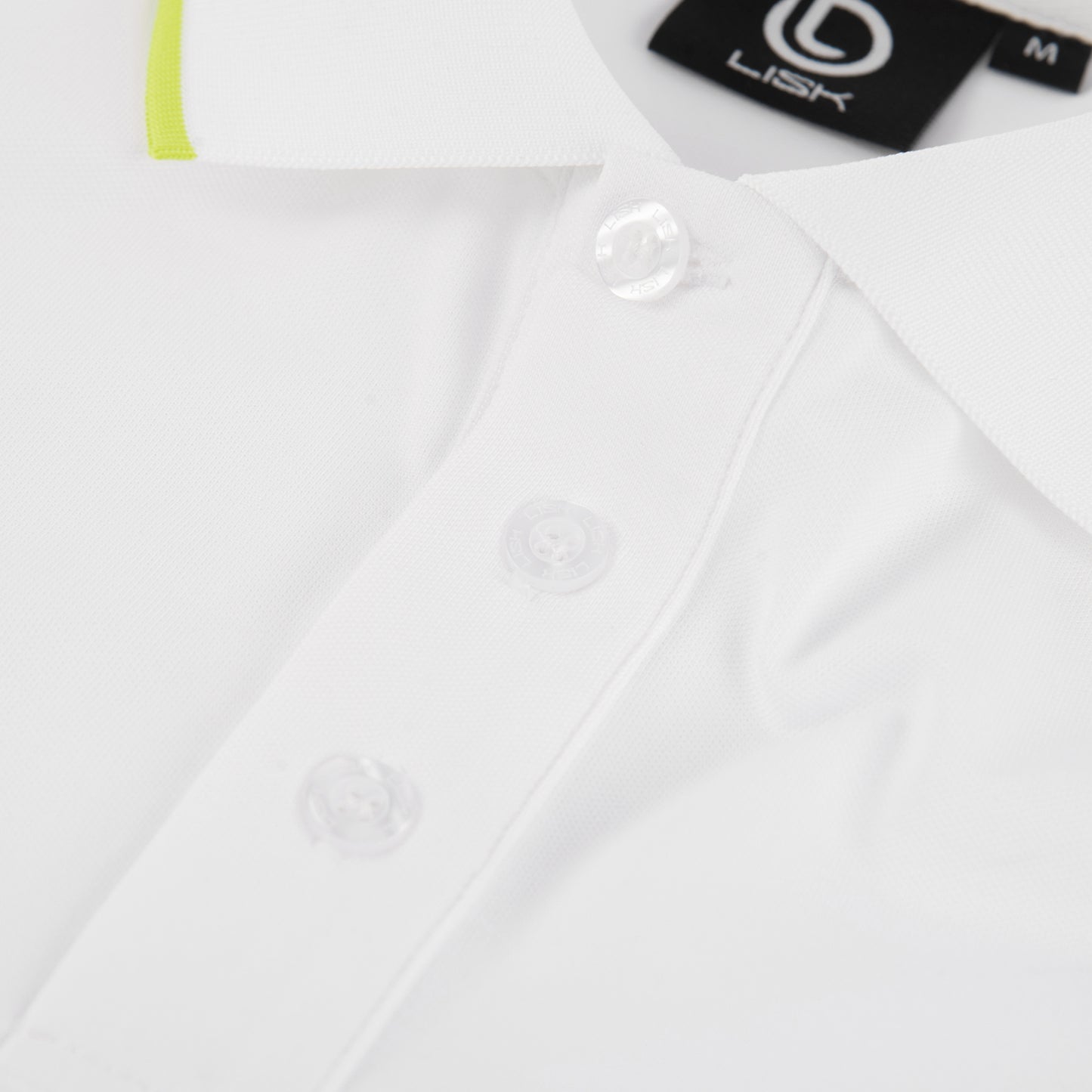 Lisk Classic Golf Polo Shirt (White/Green)