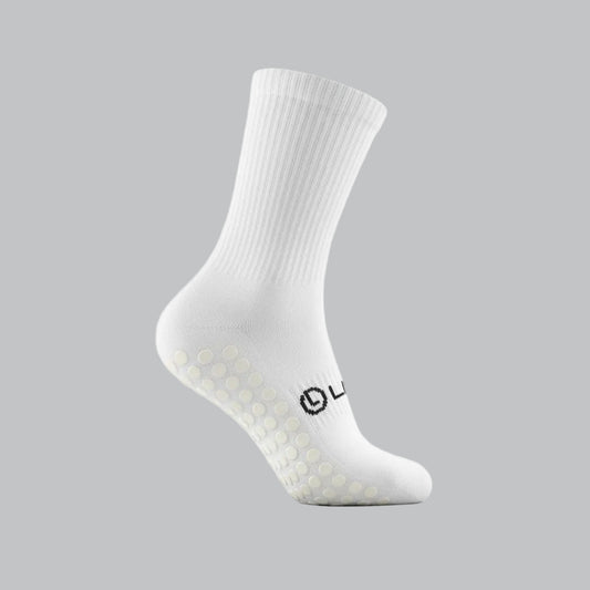 LISK Alpha One Crew Grip Socks (White)